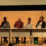 Who We Be: Superpanel on Art, Protest, and Racial Justice April 4, 2015. From left to right, Jeff Chang, Alicia Garza, Ben Davis, Elizabeth Travelslight, Christian L. Frock, Steven W. Thrasher